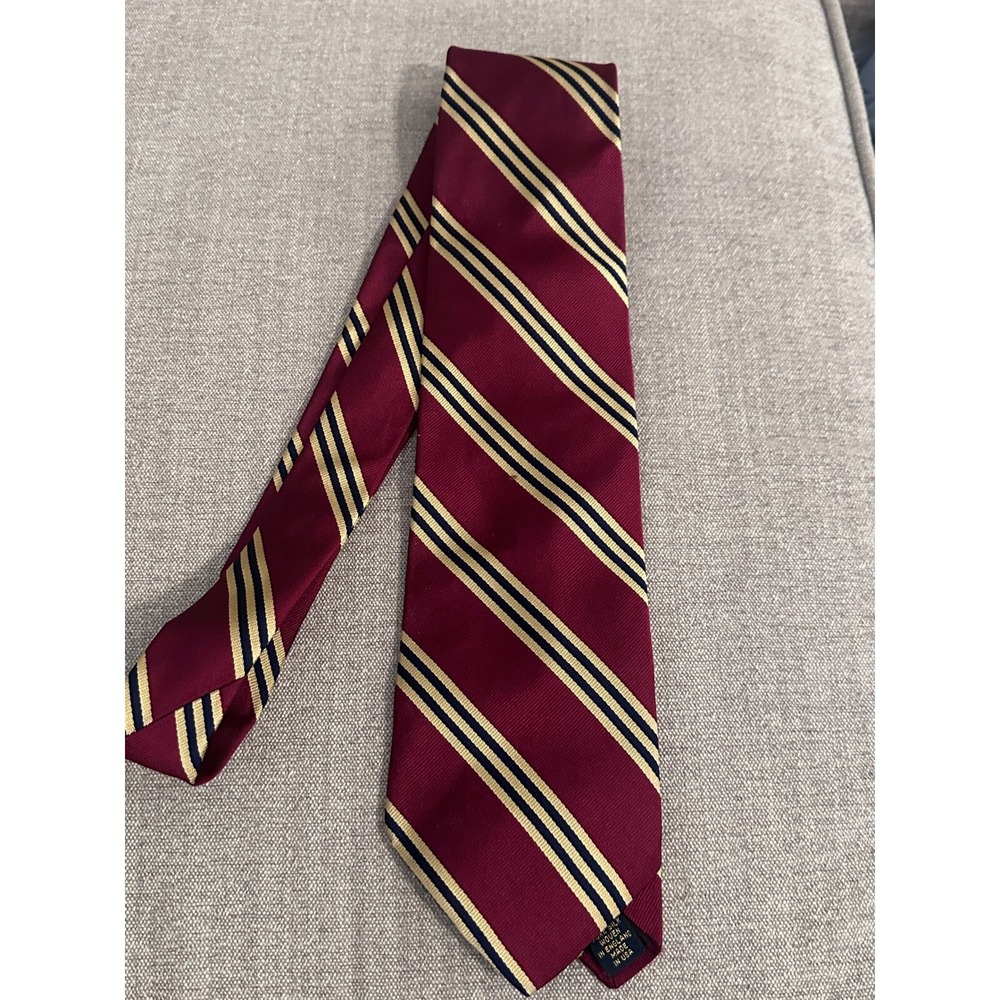 Brooks Brothers Necktie Burgundy Striped Silk Classic Business Career‎